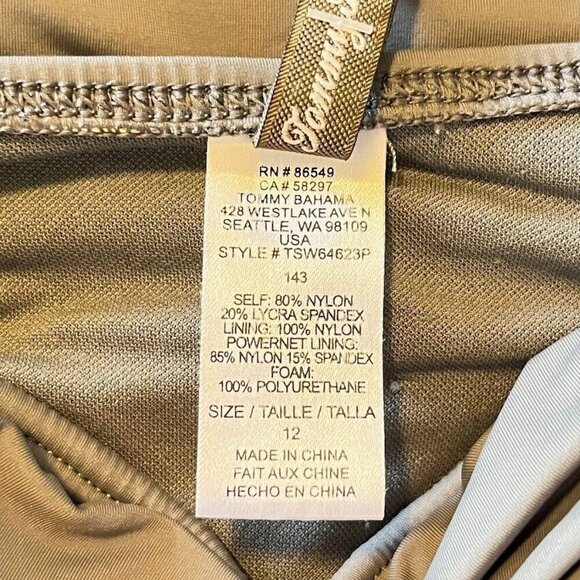 Tommy Bahama Twist Front Swimsuit Dress Modest Vacation Beach Summer Size 12 - Picture 8 of 8